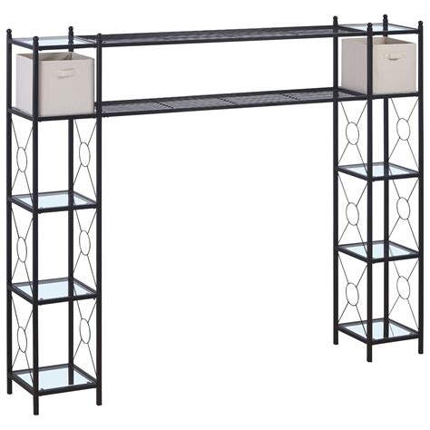 alcove over the bed metal organizer with fabric baskets|Alcove Over Bed Shelving Units .